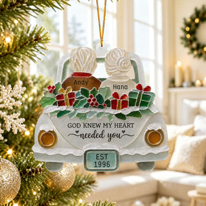 "God Knew My Heart Needed You" โ Personalized Acrylic Hanging Ornament | Gift For Couples