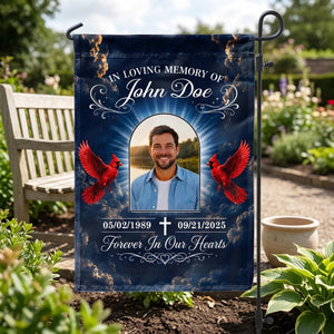 Personalized "Heaven Gained An Angel" Garden Flag โ Memorial Gift For Loss Of Loved One