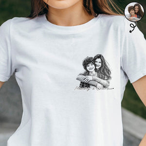 Father's Day Gift For Dad & Grandpa – Custom Photo Pencil Sketch T-Shirt "Best Dad & Grandpa Ever"