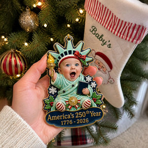 "Liberty Baby" โ Personalized Acrylic Ornament | Patriotic Baby Keepsake Gift
