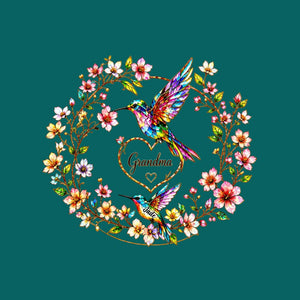 "Every Name Holds A Piece Of My Heart" โ Personalized Acrylic Car Hanger | Hummingbird Grandma & Kids Family Gift