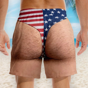 Personalized "Freedom And Chill" Patriotic Swim Trunks โ Summer Gift For Men