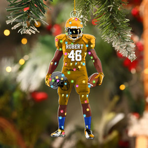 Personalized Christmas football ornament, for football players and football lovers