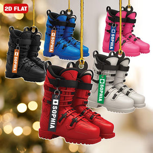 Custom Name Ski Boots Christmas Ornament Personalized Christmas Gift For Skiing Lovers