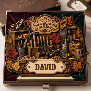 Woodworker's Workshop Personalized Wooden Plaque,Gift for Man