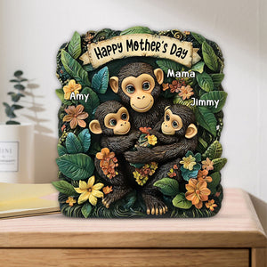 Mother of Little Monkeys - Personalized Acrylic Plaque For Mother's Day Gift