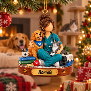 Personalized Vet Tech Ornament, Veterinarian Christmas Gift
