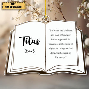 Personalized Bible verse Arcylic Ornament,Christian Christmas Decorations