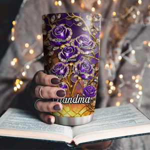 Rose Flower Grandma - Personalized Custom Tumbler