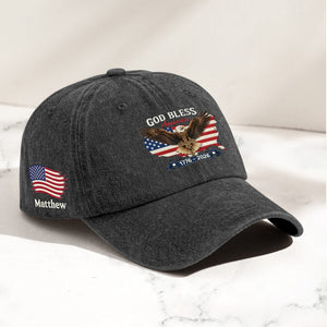 Personalized Distressed Denim Cap, USA 250th Anniversary Patriotic Design