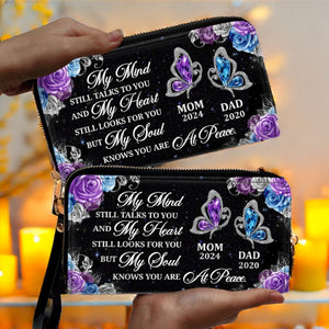 My Mind Still Talks To You - Personalized Leather Clutch Purse