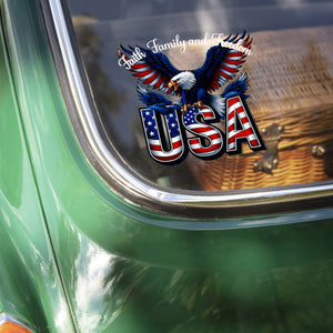 Personalized Faith, Family & Freedom America 250 Years Car Window Decal Sticker