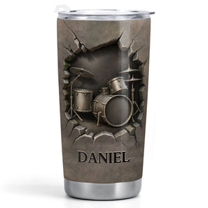 Personalized Beat To The Rhythm Drum Set Tumbler, Gift For Drummers and Music Lovers