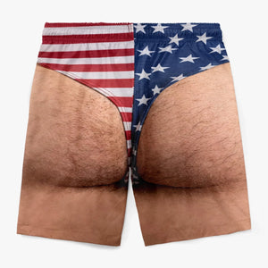 Personalized "Freedom And Chill" Patriotic Swim Trunks โ Summer Gift For Men