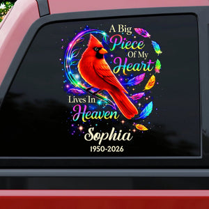 Memorial Gift For Loss Of Loved One โ Personalized Cardinal Decal "Forever Loved โ My Guardian Angel"