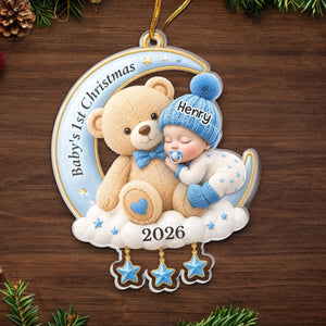 Personalized "Welcome Little One" First Christmas Ornament โ Baby Shower Gift For New Parents