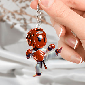Custom Name Taekwondo Keychain- Personalized Acrylic Keychain