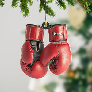 Personalized Boxing Gloves Ornament, Boxing Christmas Ornament Gift