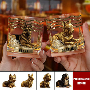 Personalized Whiskey Glass With Dog Design โ A Unique Gift For Dog Lovers And Whiskey Drinkers