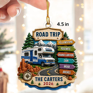 Personalized "Road Trip Adventure" Ornament โ Vacation Gift For Couples & Families