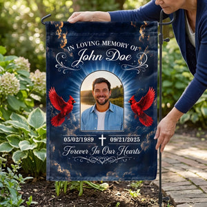 Personalized "Heaven Gained An Angel" Garden Flag โ Memorial Gift For Loss Of Loved One