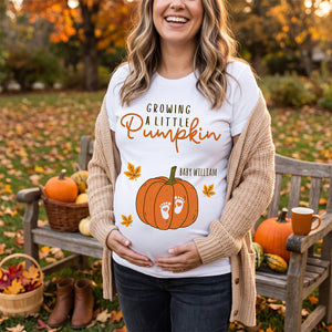 "Growing A Little Pumpkin" – Personalized T-Shirt | Gift For Wife & Daughter