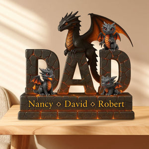 Fire Dragon Dad Acrylic Plaque Personalized Gifts For Dad