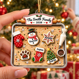 Personalized "Family Gingerbread Cookie" Acrylic Ornament โ Holiday Keepsake For Families