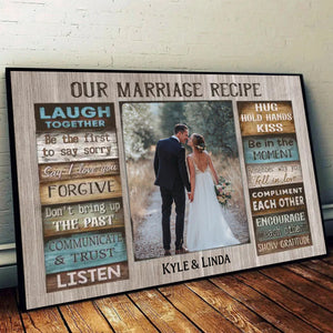 For Our Forever Love - Marriage Recipe Custom Couple Photo and Name Personalized Canvas Prints Valentine's Gift for Him, Her