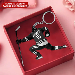 Personalized Hockey Keychain For Hockey Players