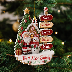 "Family Christmas" – Personalized Acrylic Ornament | Holiday Keepsake For Families