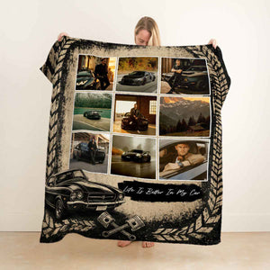 Personalized Car Photo Blanket | Custom Collage Blanket, Gift For Car Lovers, Classic Car Fans & Auto Racing Enthusiasts