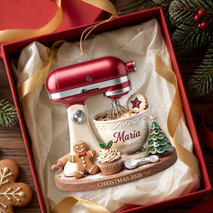 Personalized Stand Mixer Christmas Ornament, Custom Baker Gift, Acrylic Baking Decor