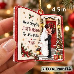 "Just Married โ New Chapter, New Memories" โ Personalized Acrylic Ornament | Christmas Tree Keepsake For Couples
