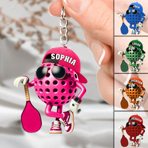 Custom Name Pickle Ball Personalized Acrylic Keychain Gift For Pickle Ball Enthusiasts