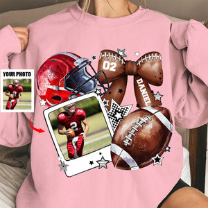 Custom Football Photo Personalized Sweatshirt Gift For Football Mom