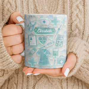 "Dedicated Nurse" Sea Glass – Personalized Mug | Gift For Nurse Lovers