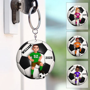 Soccer Girl Boy - Personalized Acrylic Keychain Gift For Daughter, Son, Soccer Lover