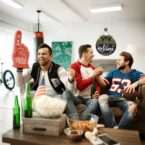 Welcome American Football Wooden Hanging Sign Gift For Football Lover