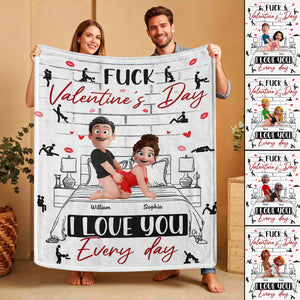 Naughty Couple I Love You Every Day - Personalized Blanket- Personalized Blanket Gifts For Husband And Wife