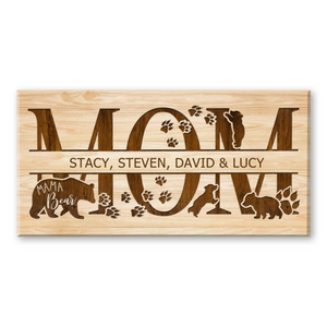 Mom Gift from Daughter, Son, Mom Sign Personalized Canvas with Kid’s Names