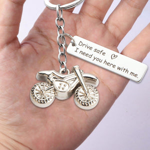 Drive Safe-Personalized Motorcycle Keychain