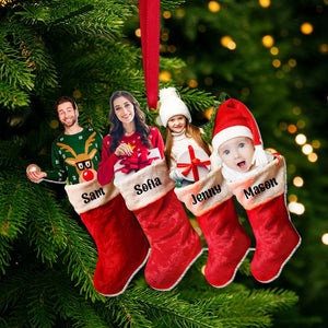 Custom Photo Personalized Acrylic Christmas Stocking Ornament