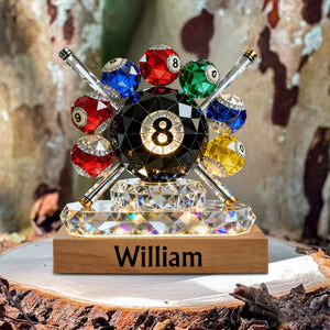 Personalized Billiards Plaque – 8 Pool Custom Name Stained Glass Effect