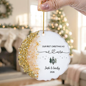 Personalized "Our First Christmas As Mr. & Mrs." Acrylic Hanging Ornament โ Wedding & Housewarming Keepsake