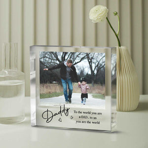 Father's Day Gift For Daddy – Personalized Acrylic Block With Custom Photo From Kids