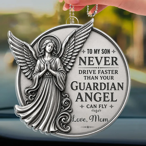 "Protected By Love And Grace" โ Personalized Car Ornament | Faith-Based Car Keepsake