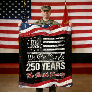 250 Years USA 250th Birthday 1776-2026 Personalized Blanket Gift for Family
