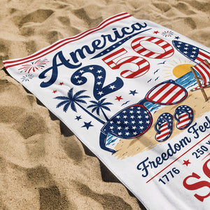 Personalized "Freedom Feels Like Summer" Beach Towel – Family Gift