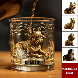 Personalized Whiskey Glass With Dog Design โ A Unique Gift For Dog Lovers And Whiskey Drinkers